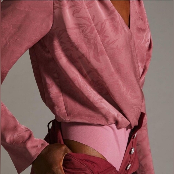 FAVORITE DAUGHTER The Date Blouse Bodysuit Rose Mauve Floral - Picture 3 of 6